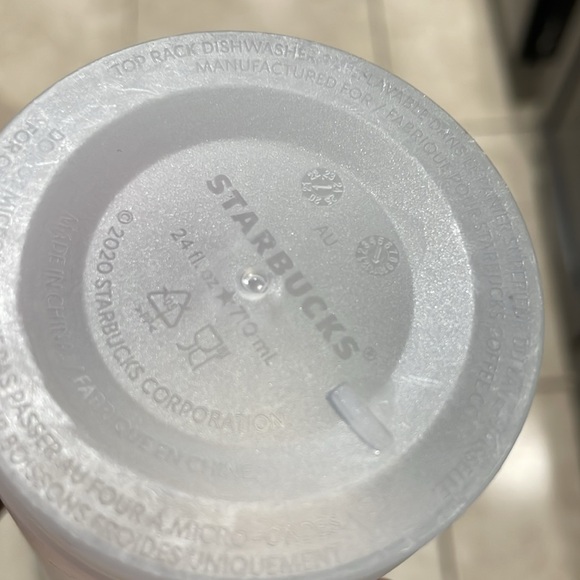 2020 Starbucks Clear w Green & White Logo Plastic Reusable Cold Venti 24 Oz Cup - Picture 7 of 8